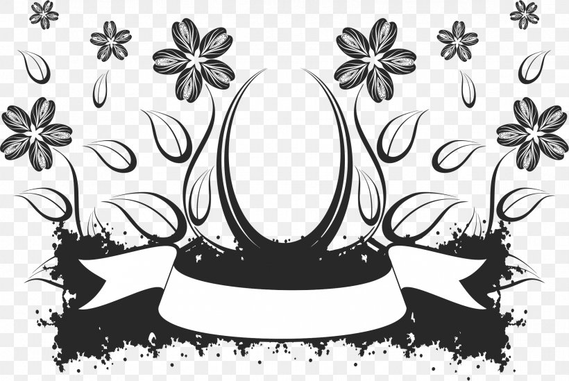 Flower Black And White Clip Art, PNG, 2343x1571px, Flower, Art, Black, Black And White, Bud Download Free