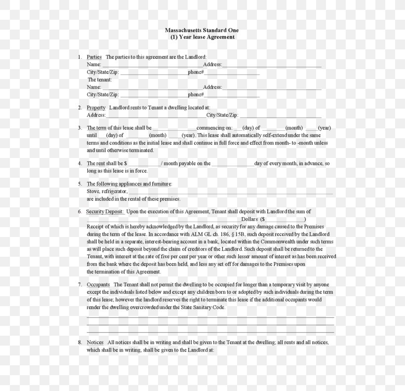 Document Rental Agreement Lease Renting Contract, PNG, 612x792px, Document, Apartment, Area, Contract, Estate Agent Download Free