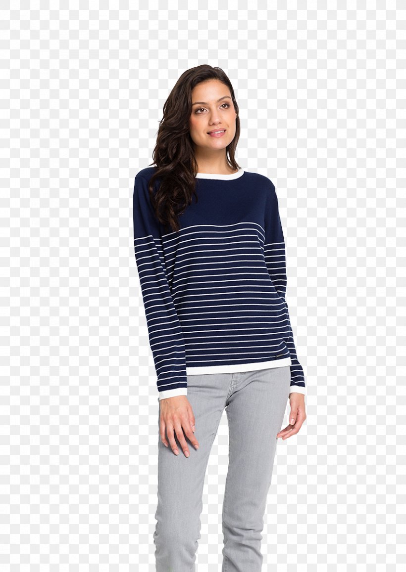 Long-sleeved T-shirt Long-sleeved T-shirt Shoulder Sweater, PNG, 850x1200px, Sleeve, Blue, Clothing, Electric Blue, Jeans Download Free