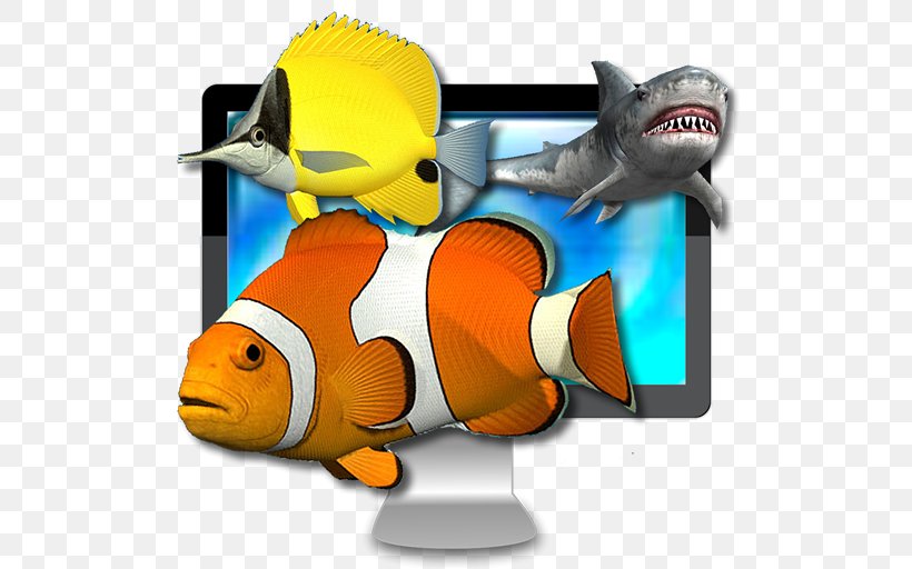 Screensaver Desktop Wallpaper Computer Monitors, PNG, 512x512px, Screensaver, Aquarium, Beak, Computer, Computer Monitors Download Free
