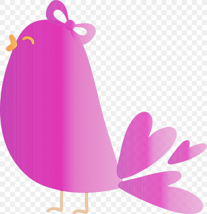 Pink Violet Magenta, PNG, 2898x3000px, Cute Cartoon Bird, Magenta, Paint, Pink, Violet Download Free