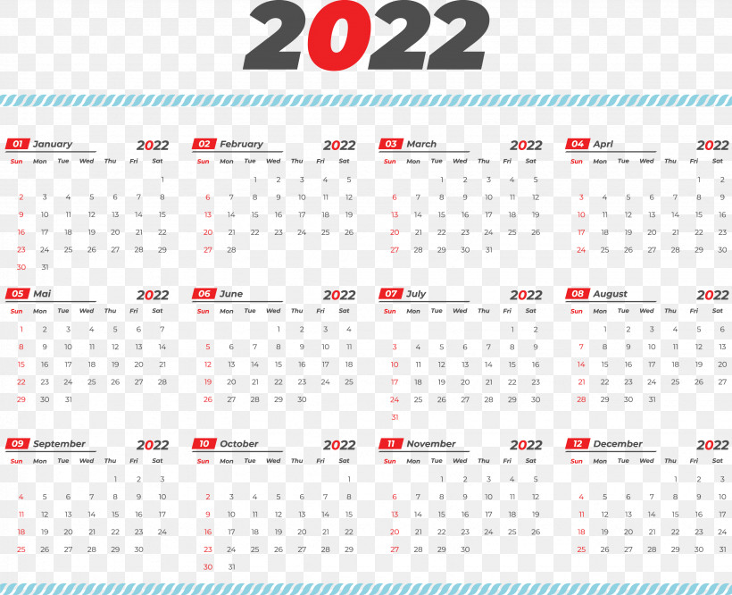 2022 Yearly Calendar Printable 2022 Yearly Calendar Template, PNG, 3285x2672px, 2019, Calendar System, April, January, March Download Free
