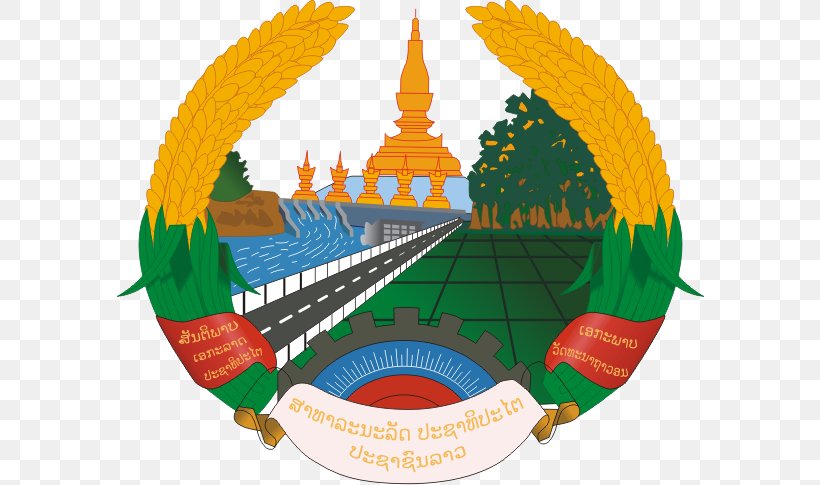 Emblem Of Laos Coat Of Arms Flag Of Laos Kingdom Of Laos Royal Lao Government In Exile, PNG, 588x485px, Emblem Of Laos, Coat Of Arms, Coat Of Arms Of Andorra, Coat Of Arms Of Russia, Flag Download Free