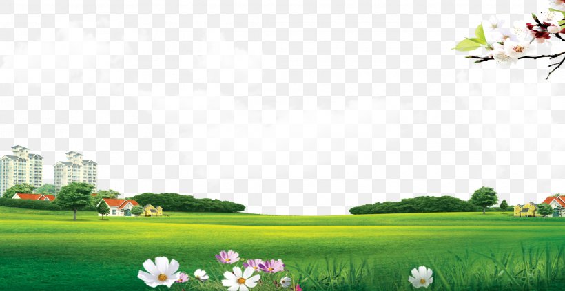Lawn Meadow Wallpaper, PNG, 2138x1104px, Lawn, Cartoon, Color, Daytime, Drawing Download Free