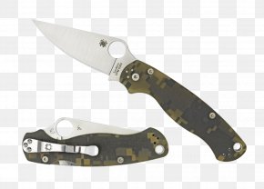 Military Equipment - Pocketknife Spyderco CPM S30V Steel Blade PNG