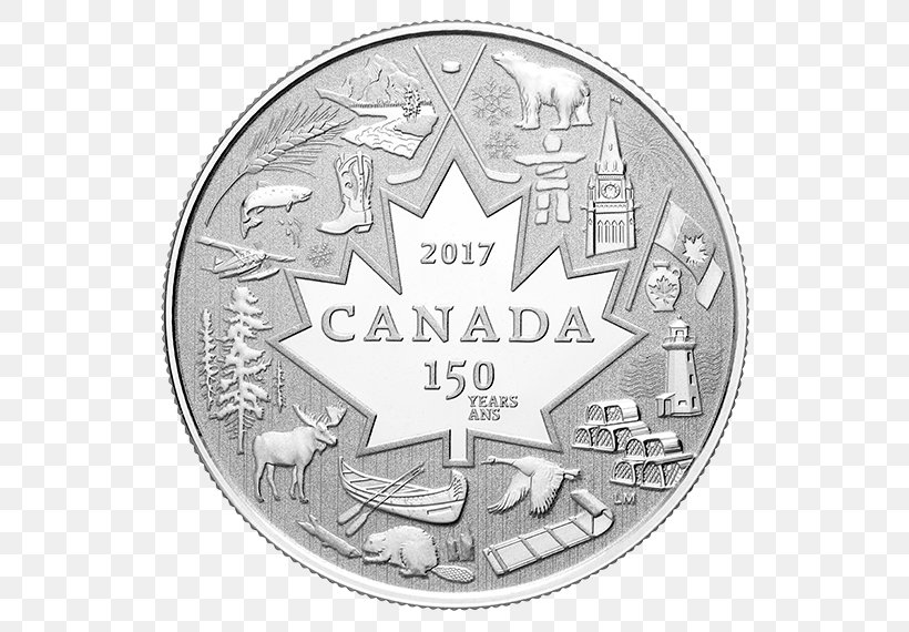 150th Anniversary Of Canada Coin Royal Canadian Mint Canadian Dollar, PNG, 570x570px, 50cent Piece, 150th Anniversary Of Canada, Black And White, Canada, Canadian Dollar Download Free