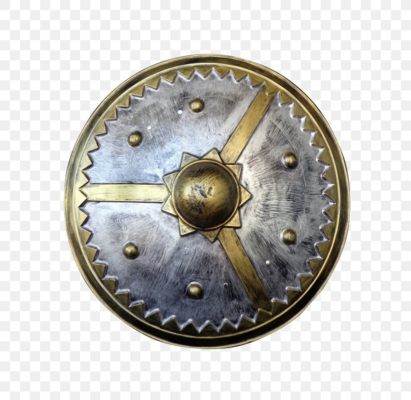 Shield Escutcheon Gladiator Viking Weapon, PNG, 600x797px, Shield, Brass, Bronze, Clock, Disguise Download Free