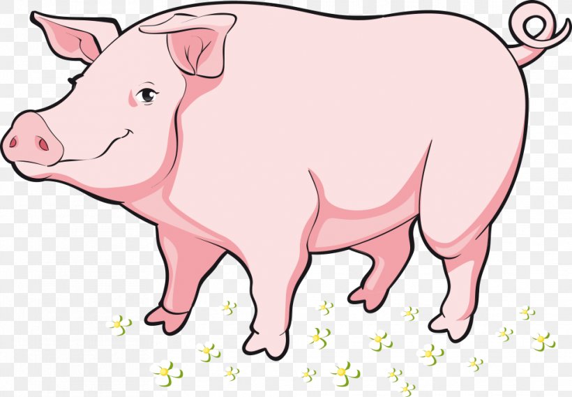 Pig Cartoon Clip Art, PNG, 986x685px, Watercolor, Cartoon, Flower, Frame, Heart Download Free