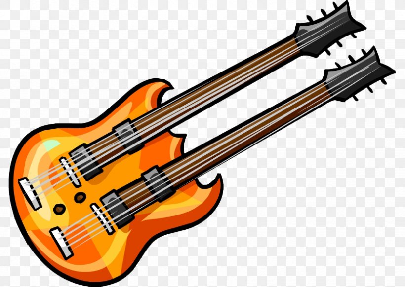 Bass Guitar Gibson EDS-1275 Acoustic Guitar Clip Art, PNG, 835x593px, Watercolor, Cartoon, Flower, Frame, Heart Download Free