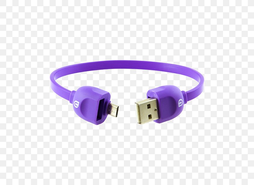 Electrical Cable Micro-USB Purple Blue, PNG, 600x600px, Electrical Cable, Adapter, Blue, Bracelet, Cable Download Free