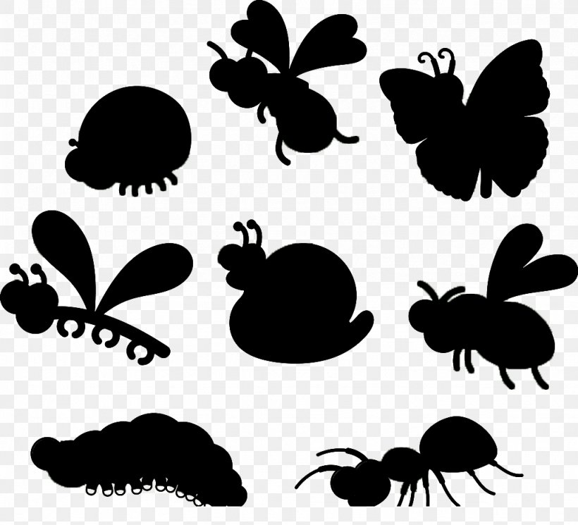 Insect Trivia Silhouette Clip Art, PNG, 1024x931px, Insect, Black, Black And White, Butterfly, Designer Download Free