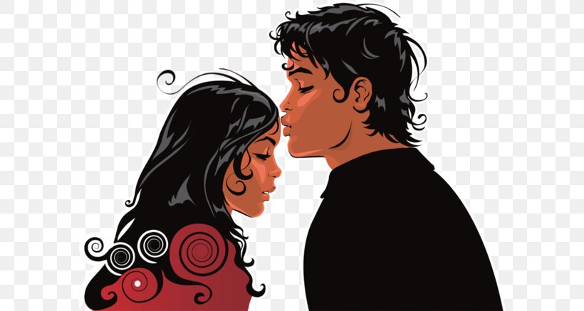 Love Cartoon Illustration Romance Clip Art, PNG, 600x437px, Love, Animation, Art, Black Hair, Cartoon Download Free
