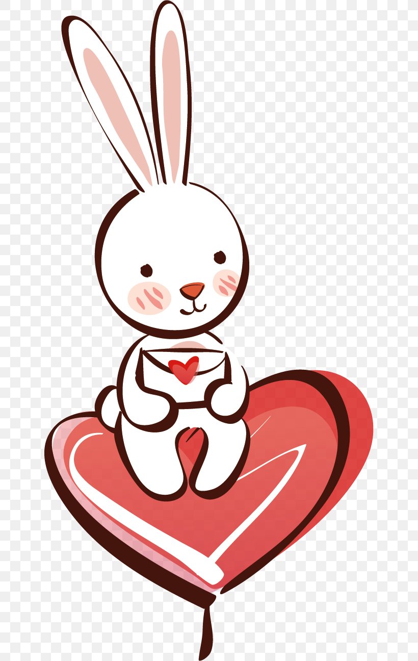Rabbit Cartoon, PNG, 646x1296px, Watercolor, Cartoon, Flower, Frame, Heart Download Free