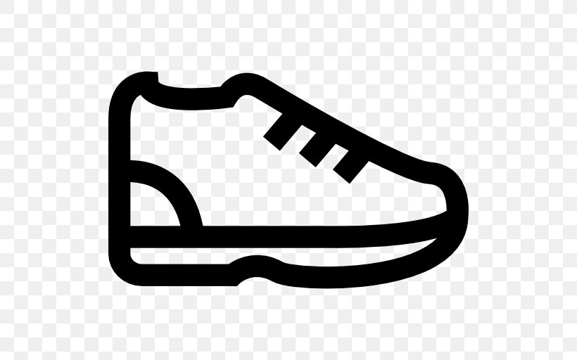 Line White Shoe Walking Clip Art, PNG, 512x512px, White, Area, Black, Black And White, Black M Download Free