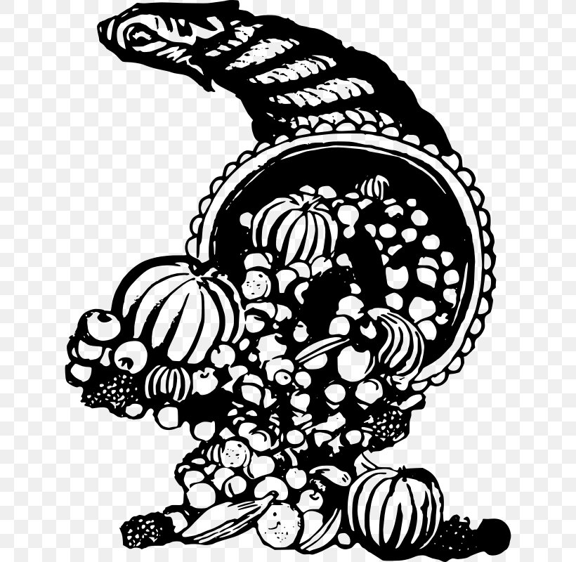 Black And White Cornucopia Clip Art, PNG, 636x800px, Black And White
