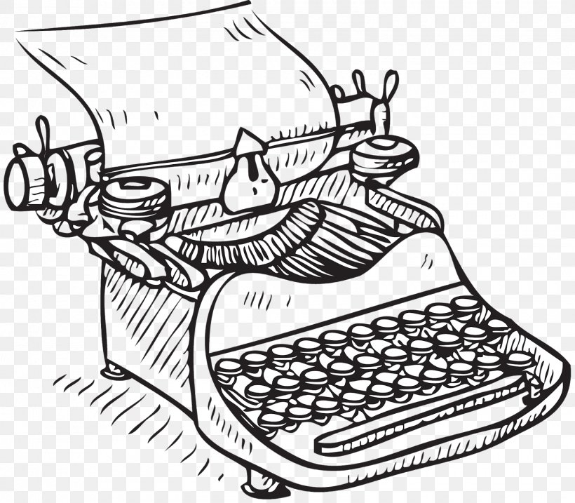 Book Drawing, PNG, 1600x1400px, Typewriter, Coloring Book, Doodle, Drawing, Line Art Download Free