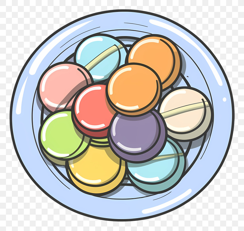 Colorful Candy - Plate Of Colorful Cartoon Candies PNG