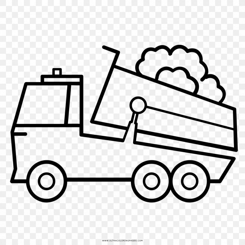 Motor Vehicle Car Garbage Truck Drawing, PNG, 1000x1000px, Motor Vehicle, Area, Black And White, Car, Coloring Book Download Free
