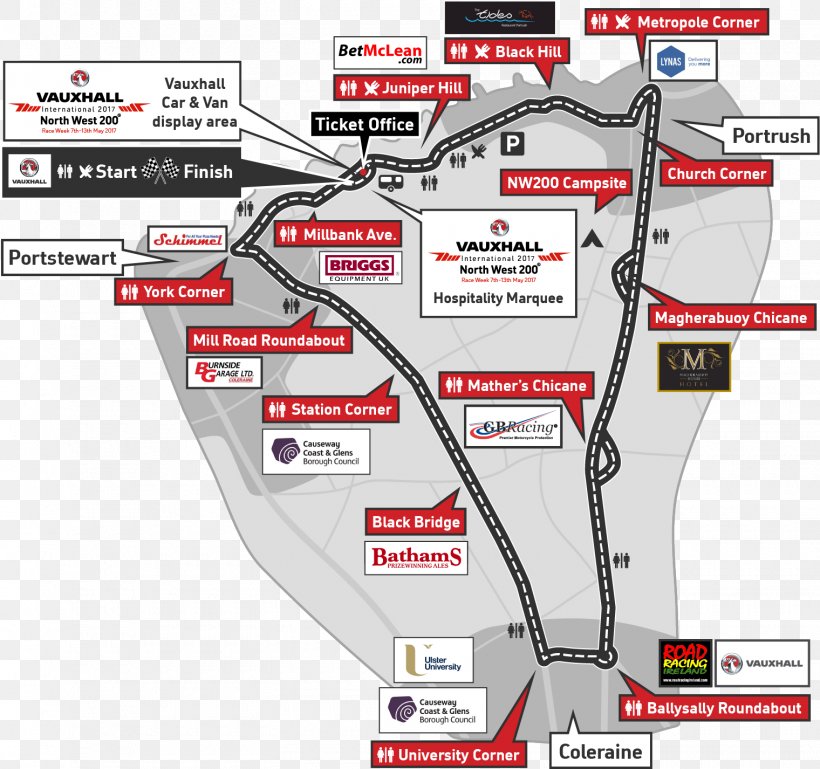 2016 North West 200 2015 North West 200 Races Map Coleraine Portstewart, PNG, 1520x1426px, Map, Area, Coleraine, Google Maps, Kmr Racing Team Download Free