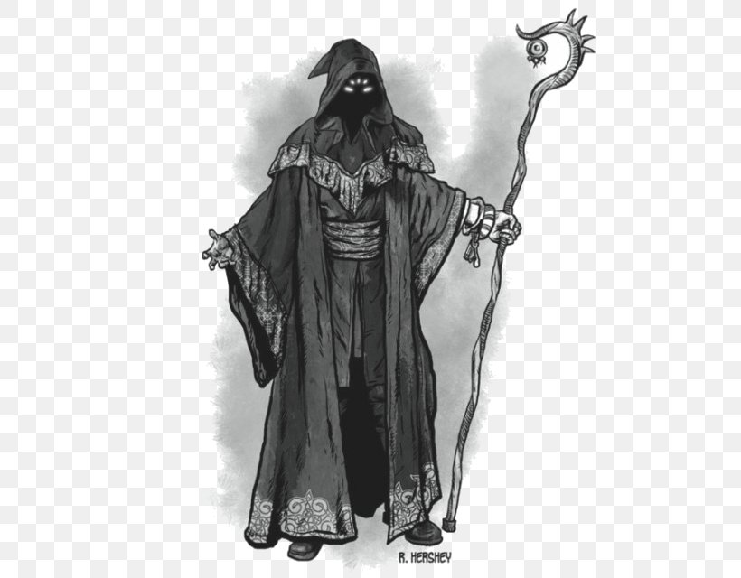 Dungeons & Dragons Robe Wizard Magician Costume, PNG, 513x640px, Dungeons Dragons, Art, Black And White, Character, Cleric Download Free