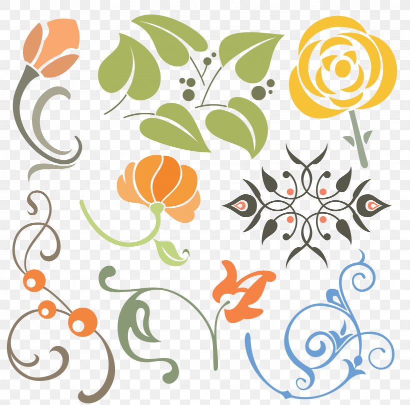 Floral Design Drawing Pattern, PNG, 3361x3326px, Floral Design, Area, Artwork, Branch, Cut Flowers Download Free