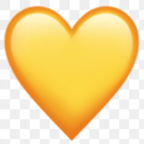 Gold Heart - Heart Yellow Emoji Love Color PNG