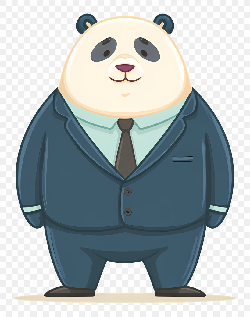 Business Panda Mascot Illustration PNG