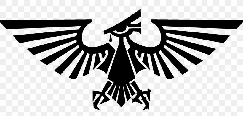 Warhammer 40,000 French Imperial Eagle Warhammer Fantasy Battle Imperial Guard Imperium Of Man, PNG, 1600x768px, Warhammer 40000, Beak, Bird, Bird Of Prey, Black And White Download Free