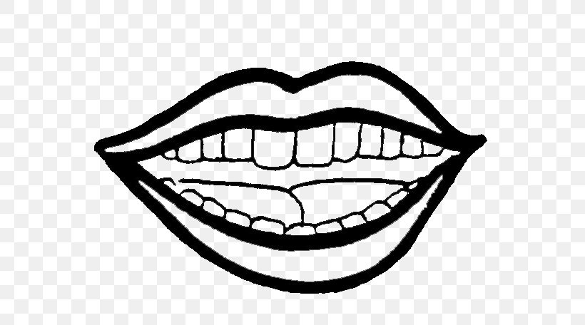 Mouth Drawing Lip Tooth, PNG, 585x456px, Mouth, Artwork, Black And White, Coloring Book, Description Download Free