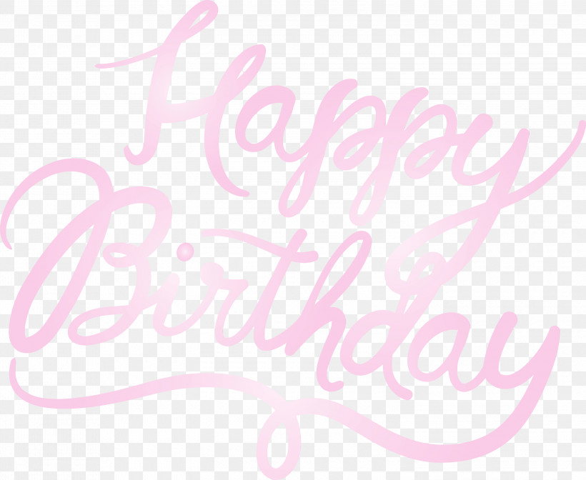 Pink Text Font Magenta Sticker, PNG, 3000x2460px, Birthday Calligraphy, Happy Birthday Calligraphy, Magenta, Paint, Pink Download Free