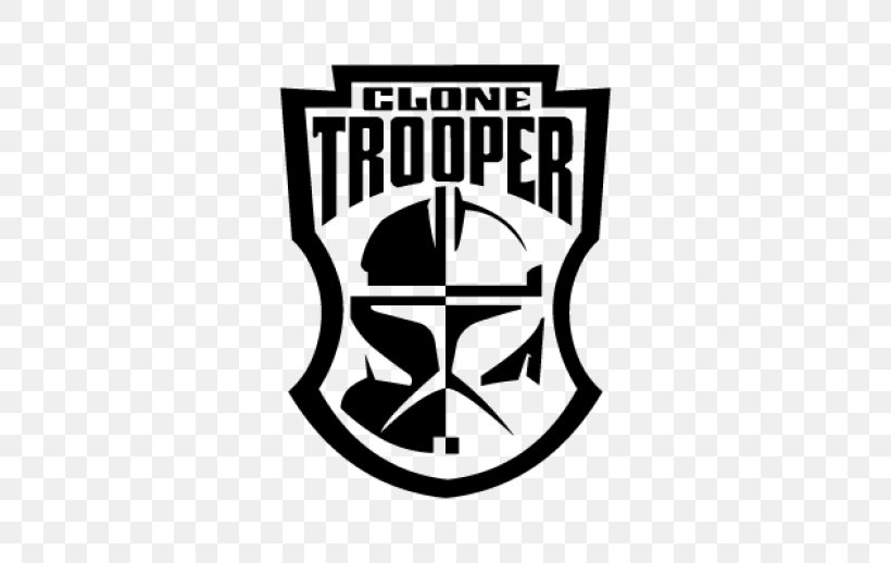 Clone Trooper Star Wars: The Clone Wars Stormtrooper Logo, PNG, 518x518px, Clone Trooper, Black And White, Brand, Decal, Emblem Download Free