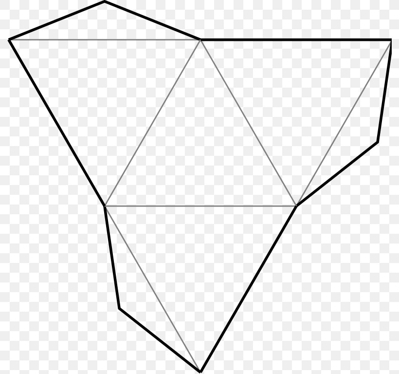 Triangle Net Polyhedron Tetrahedron Polygon, PNG, 790x768px, Triangle, Area, Black, Black And White, Diagram Download Free