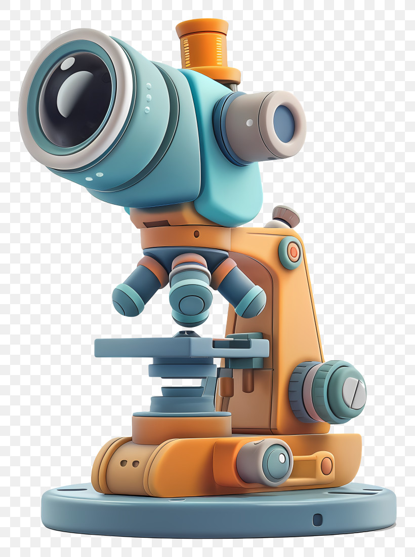 Microscope - Colorful Cartoon Microscope PNG