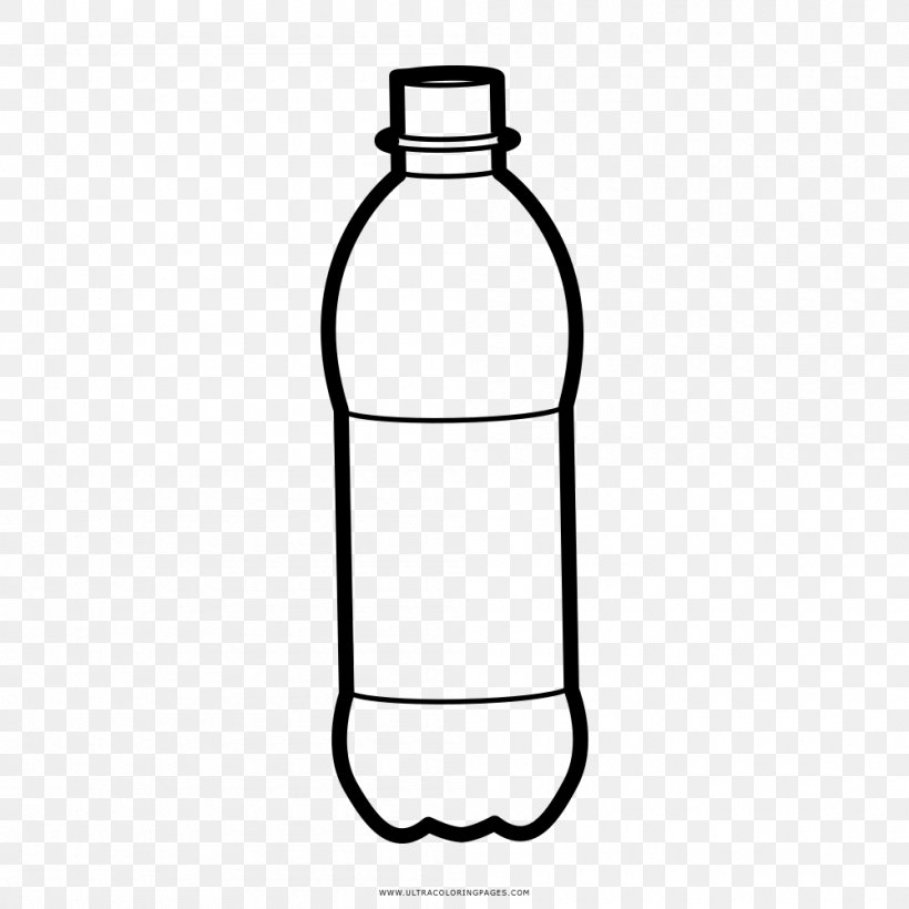 Water Bottles Glass Bottle Plastic Bottle, PNG, 1000x1000px, Water Bottles, Area, Black And White, Bottle, Bouteille De Cocacola Download Free