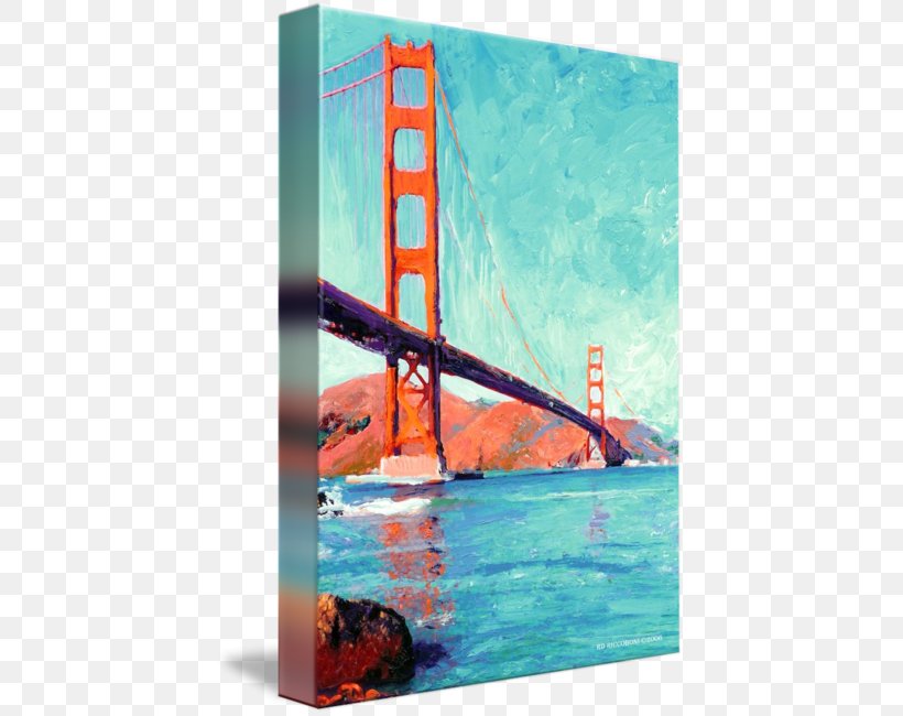 Golden Gate Bridge San Francisco Bay Painting Suspension Bridge, PNG, 425x650px, Golden Gate Bridge, Boat, Bridge, Golden Gate, Heat Download Free