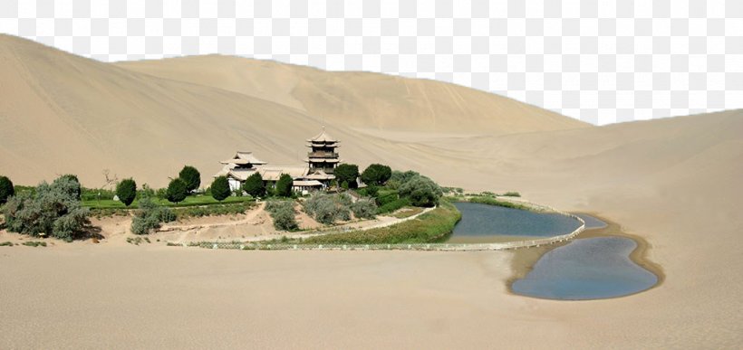 Crescent Lake, PNG, 1024x484px, Crescent Lake, Aeolian Landform, Desert, Gansu, Landscape Download Free