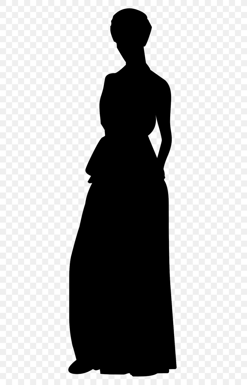 Wedding Dress Evening Gown Silhouette, PNG, 415x1280px, Wedding Dress, Ball Gown, Black, Black And White, Bride Download Free