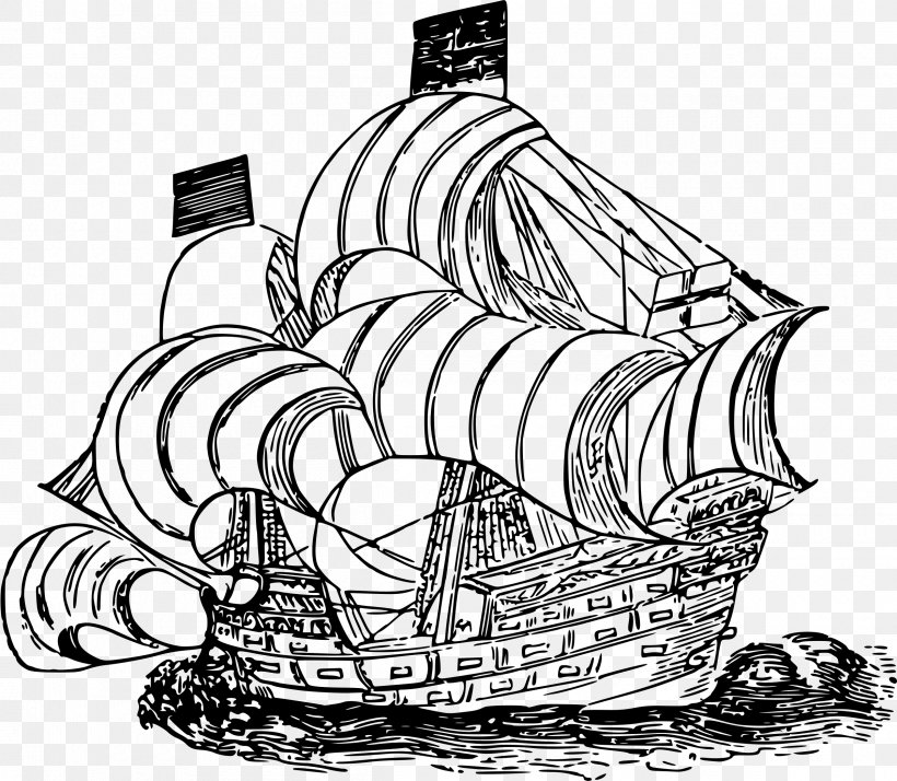 Drawing Line Art Ship Clip Art, PNG, 2400x2092px, Drawing, Art, Artwork, Black And White, Caravel Download Free