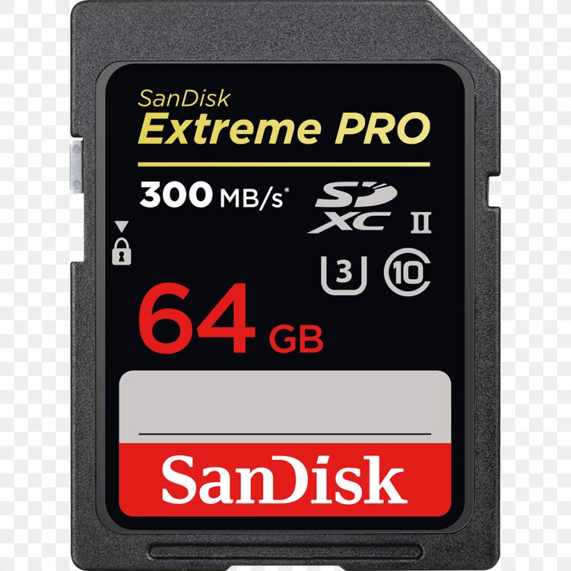 Flash Memory Cards Secure Digital SanDisk Extreme Pro Card, PNG, 1000x1000px, Flash Memory Cards, Camera, Computer Data Storage, Electronic Device, Electronics Download Free