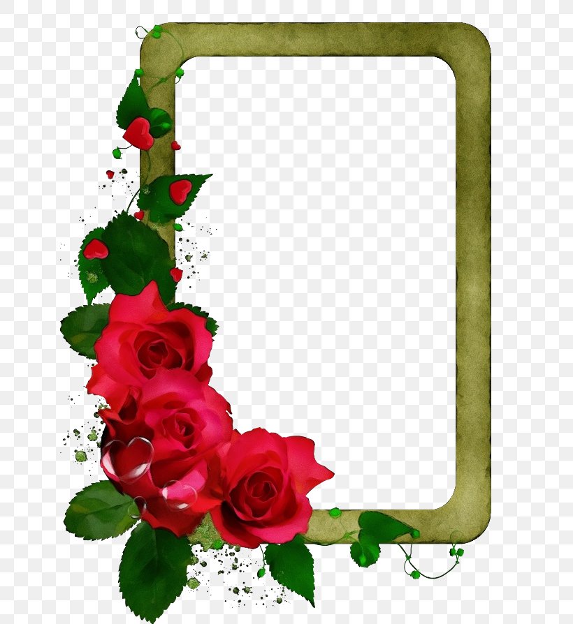 Picture Frame, PNG, 650x894px, Watercolor, Flower, Garden Roses, Heart, Paint Download Free