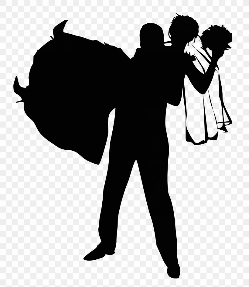 Wedding Invitation Silhouette Illustration, PNG, 3552x4097px, Wedding Invitation, Art, Black And White, Bride, Cartoon Download Free