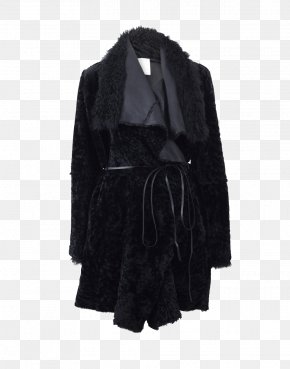 Shearling Coat - Fur Overcoat Black M PNG