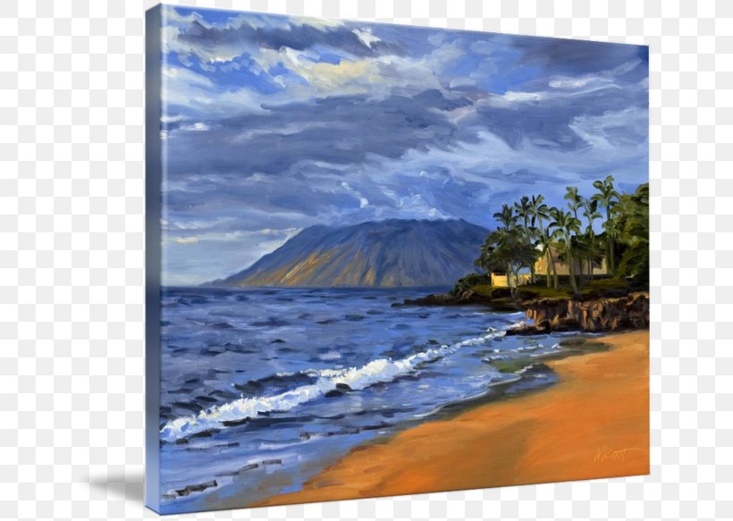Hawaii Oil Painting Wind Wave Watercolor Painting, PNG, 650x583px, Hawaii, Art, Artist, Canvas, Coast Download Free
