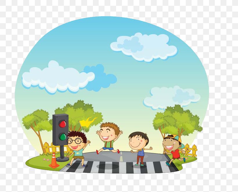 Pedestrian Crossing Child Royalty-free Illustration, PNG, 808x663px, Pedestrian Crossing, Area, Art, Cartoon, Child Download Free