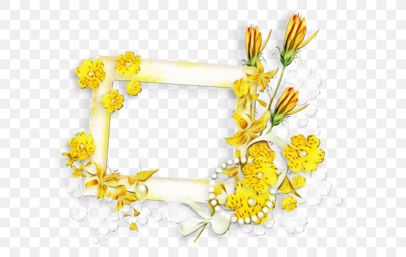 Yellow Font Flower Cut Flowers Clip Art, PNG, 600x520px, Watercolor, Cut Flowers, Flower, Paint, Plant Download Free