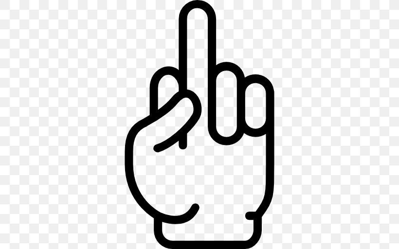 The Finger Middle Finger Hand, PNG, 512x512px, Finger, Area, Black And White, Brand, Gesture Download Free