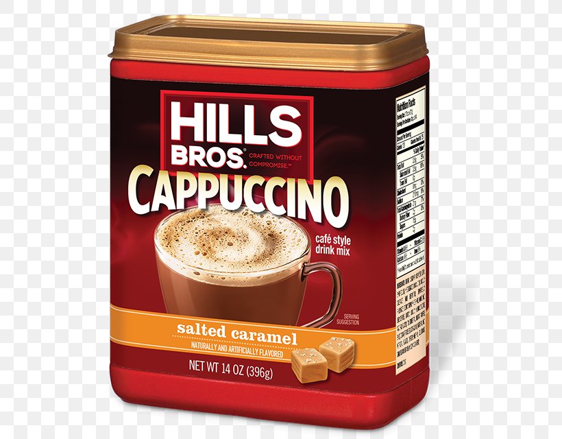 Cappuccino Instant Coffee Drink Mix White Chocolate, PNG, 640x640px, Cappuccino, Caffeine, Caramel, Coffee, Drink Download Free