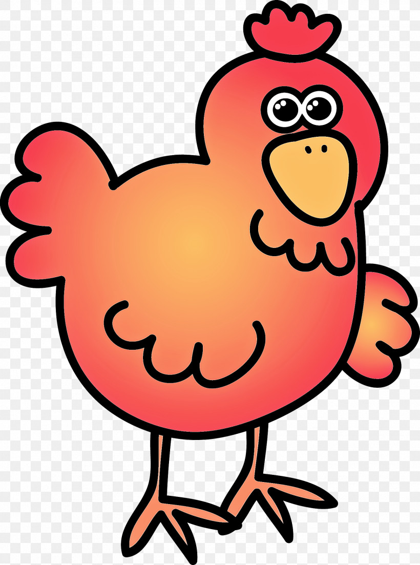 Cartoon Chicken Pink Bird Beak, PNG, 1578x2124px, Cartoon, Beak, Bird, Chicken, Pink Download Free