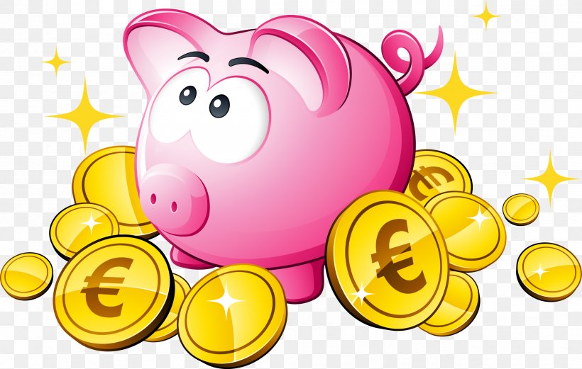 Piggy Bank Euro Apport Personnel Clip Art, PNG, 2578x1641px, Bank, Apport Personnel, Banknote, Belegging, Cartoon Download Free