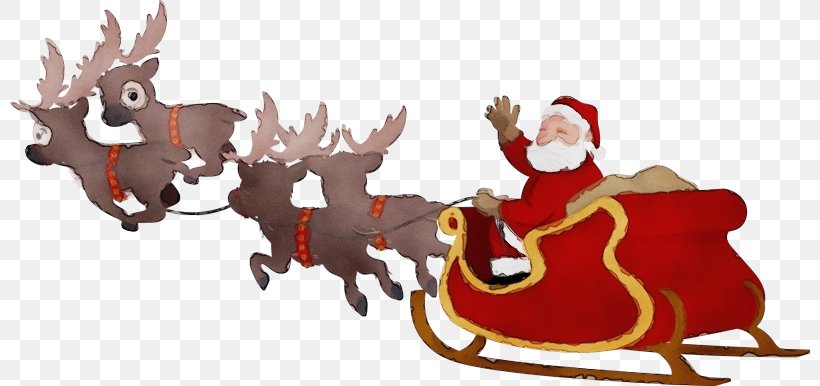 Santa Claus Drawing, PNG, 800x386px, Watercolor, Animation, Christmas, Christmas Eve, Deer Download Free